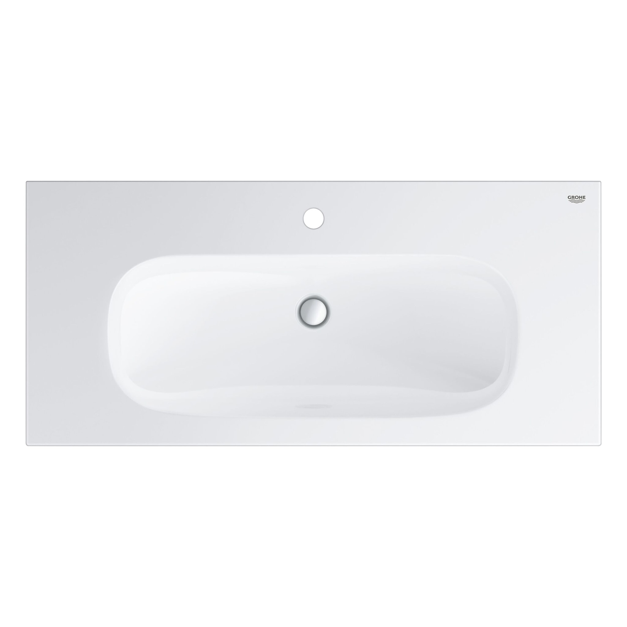 Plan vasque Euro Ceramic 100 x 46 cm blanc alpin