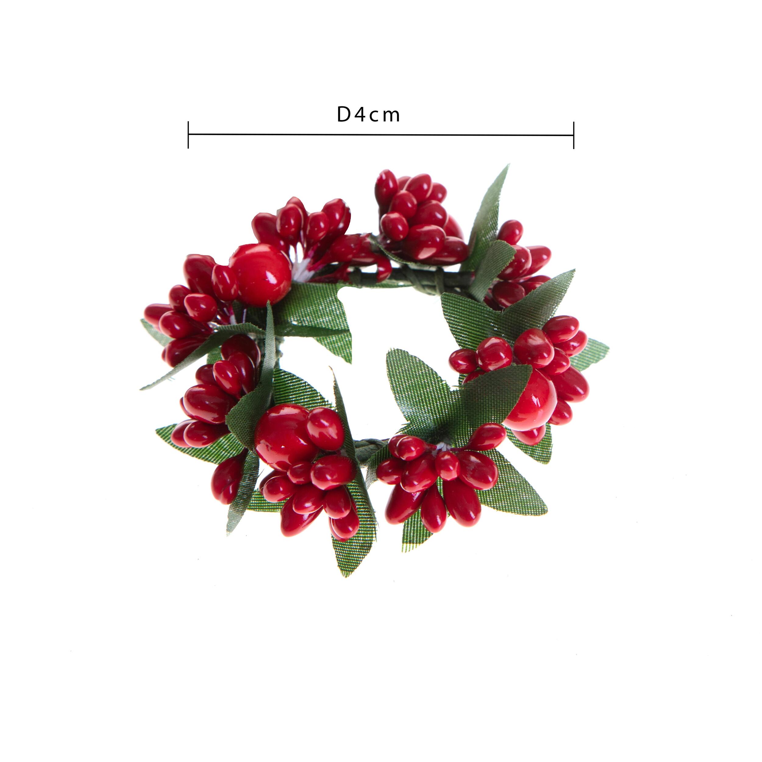 Girocandelacon bacche - Pezzi 12 - ROSSO - Bianchi Dino SpA