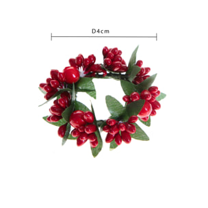 Girocandelacon bacche - Pezzi 12 - ROSSO - Bianchi Dino SpA