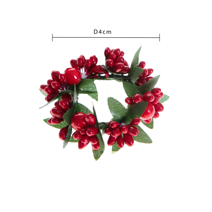 Girocandelacon bacche - Pezzi 12 - ROSSO - Bianchi Dino SpA