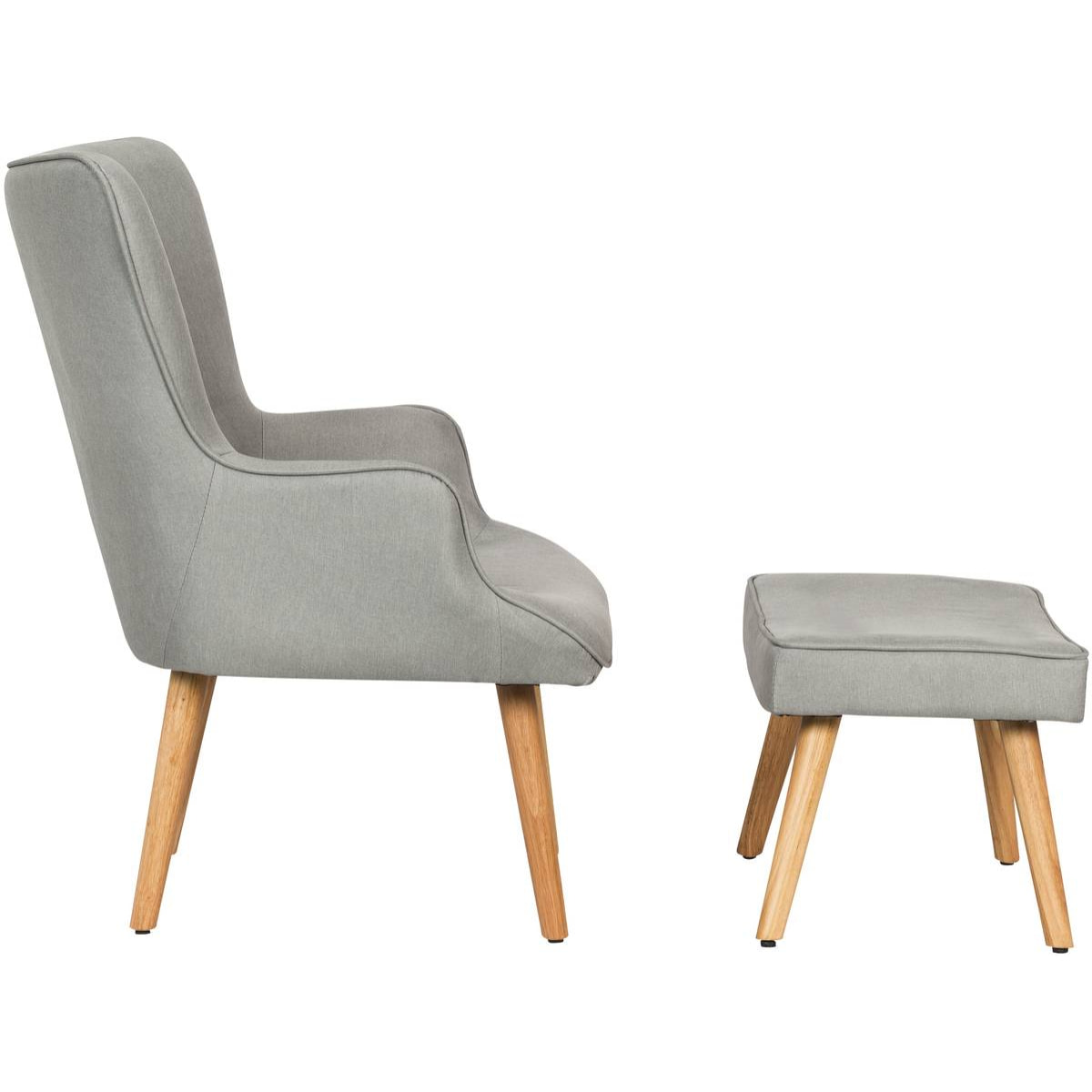 Fauteuil style scandinave en tissu "Odense" - 1 place - Gris clair