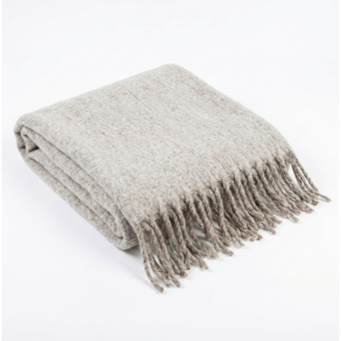 Plaid in poliestere - Crema/Tabacco
