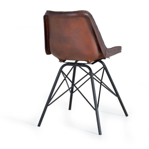 Silla - piel y hierro - 83x45x54cm