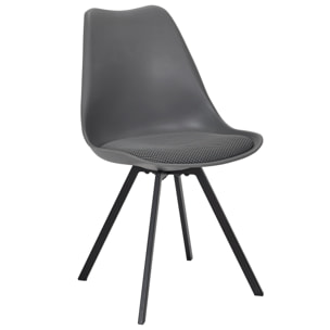 Chaise Avec Coussin Atome Gris - Lot De 4