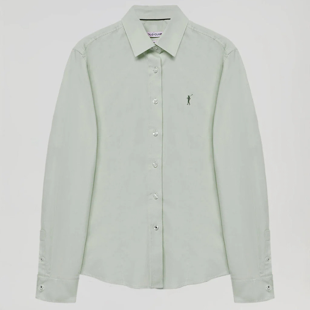 Camisa verde jade oxford Slim fit con logo Rigby Go