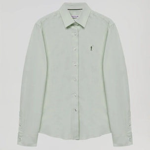 Camisa verde jade oxford Slim fit con logo Rigby Go