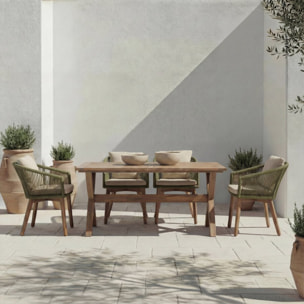 Table de jardin Jade -bois massif d'acacia-couleur naturel 160 x 75 x 90 cm