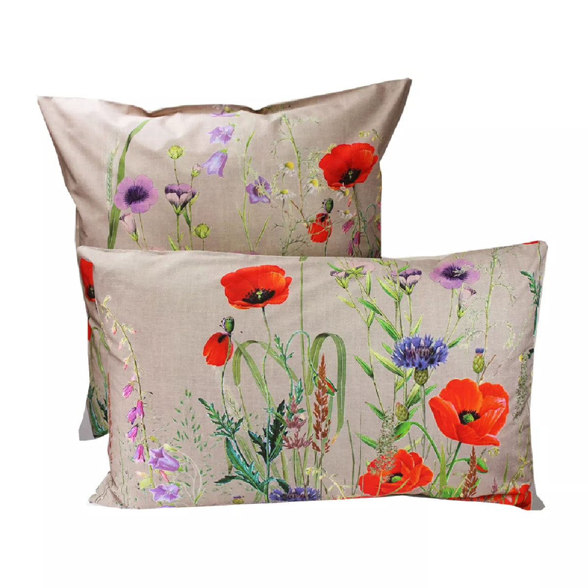 Taie d'oreiller Coquelicots lin