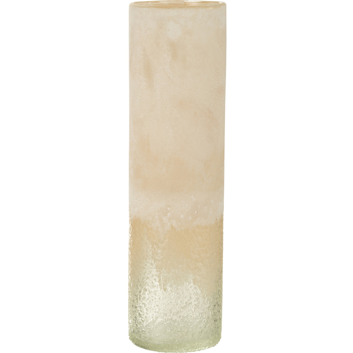 J-Line vase Cylindre - verre - beige - large - 41 cm de hauteur