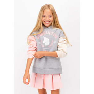 Sudadera con capucha Unicorn University gris de niña