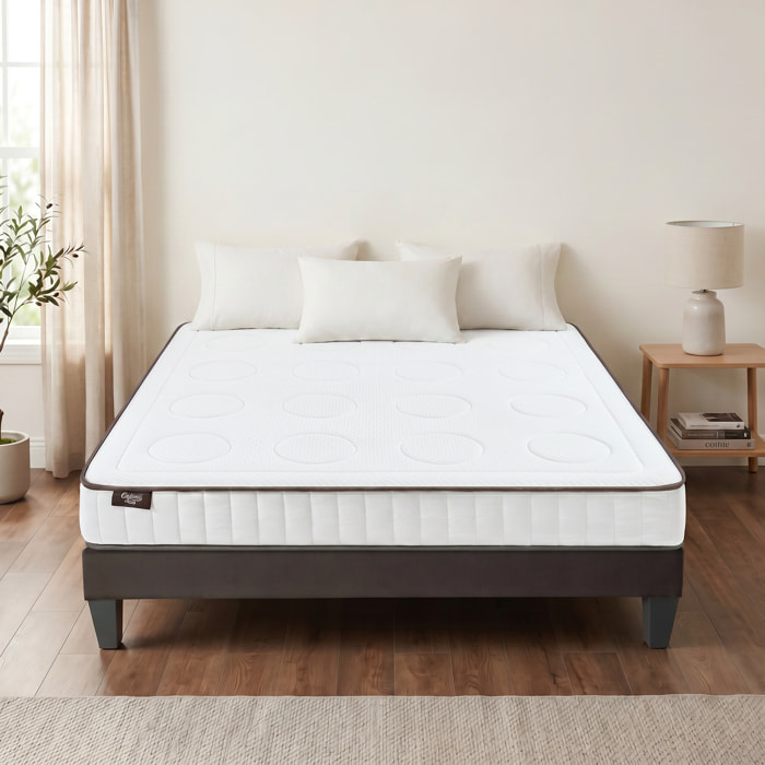 Matelas Cristal, Mémoire de Forme, 18 cm, Soutien Ferme, Mousse Recyclée Haute Densité