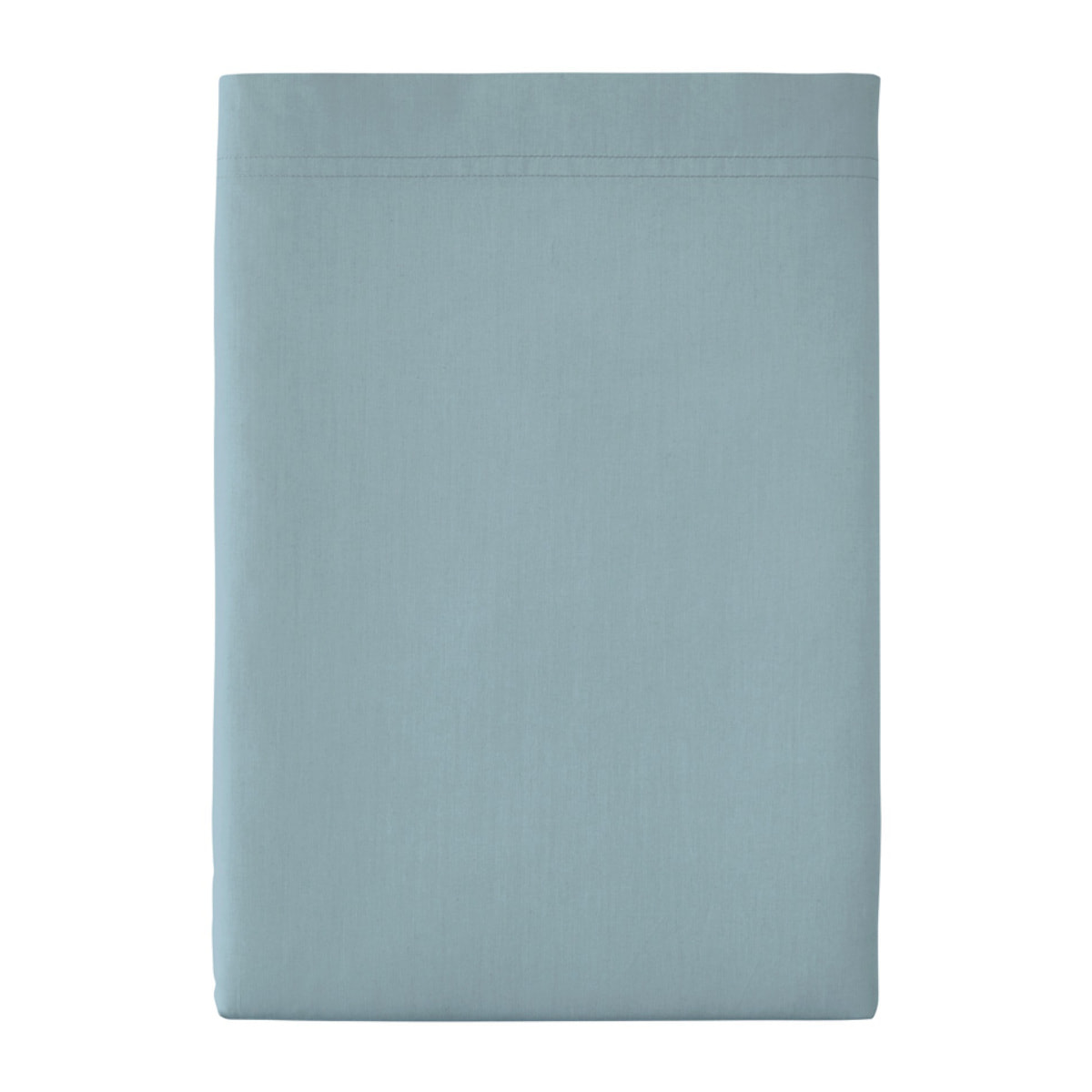 Drap plat uni en percale de coton, PREMIÈRE, Bleu Glacier