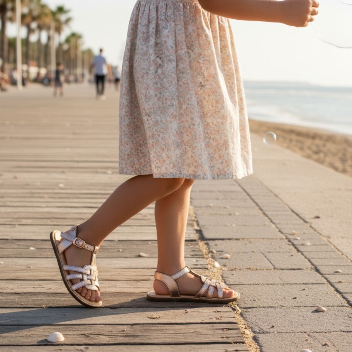 SANDALIA BAREFOOT PIEL CHETTO ORO ROSADO