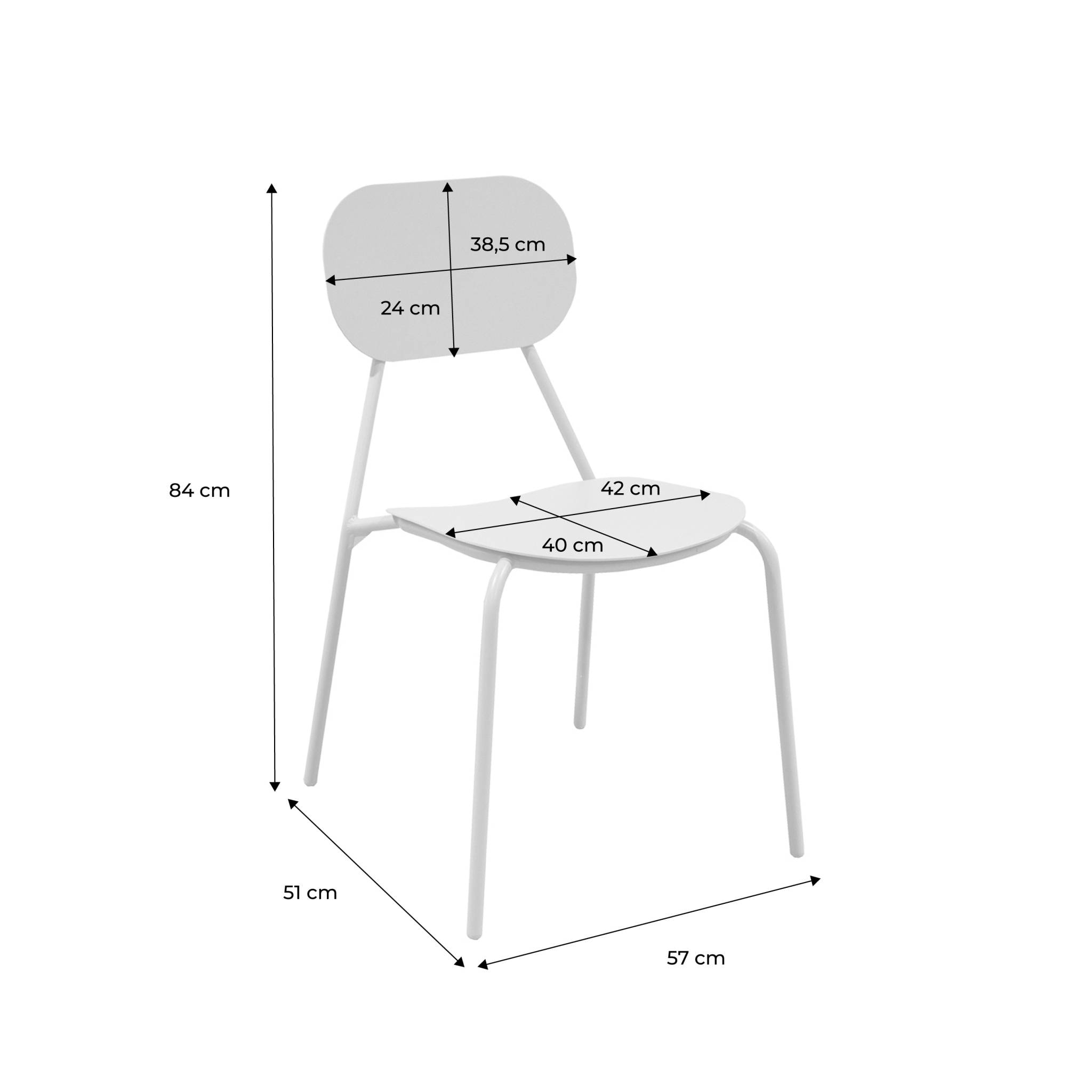 Chaise de jardin aluminium (lot de 4) AVELIA