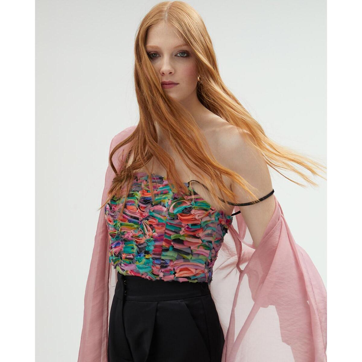 Top a bretelle multicolore