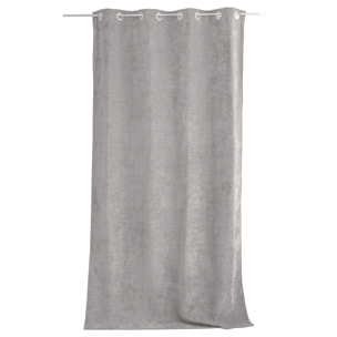Rideau thermique en velours doublé polaire - Gris clair