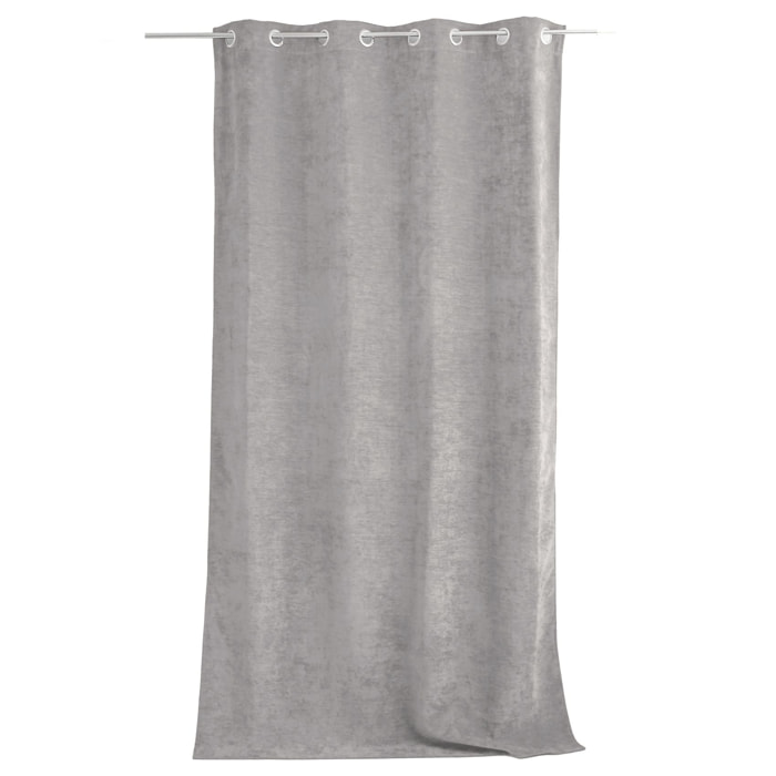 Rideau thermique en velours doublé polaire - Gris clair