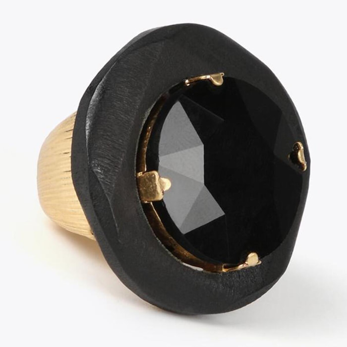 Anello legno con gioiello