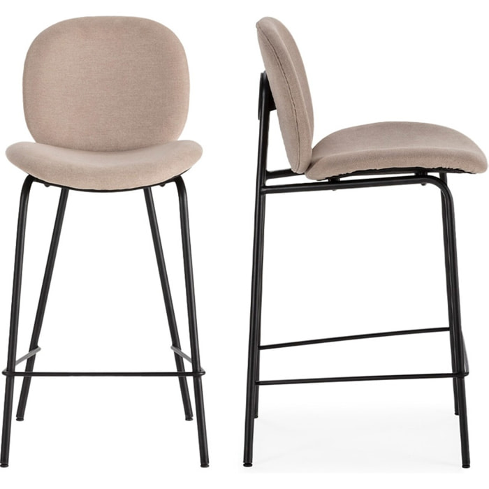 Lot de 2 tabourets en tissu - BOREAL