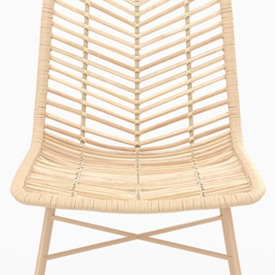 Lot de 2 chaises en rotin naturel et pieds beiges - Tamara