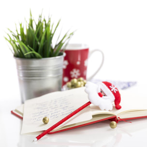 Penna a sfera Tidil con Babbo Natale imbottito. Inchiostro blu.