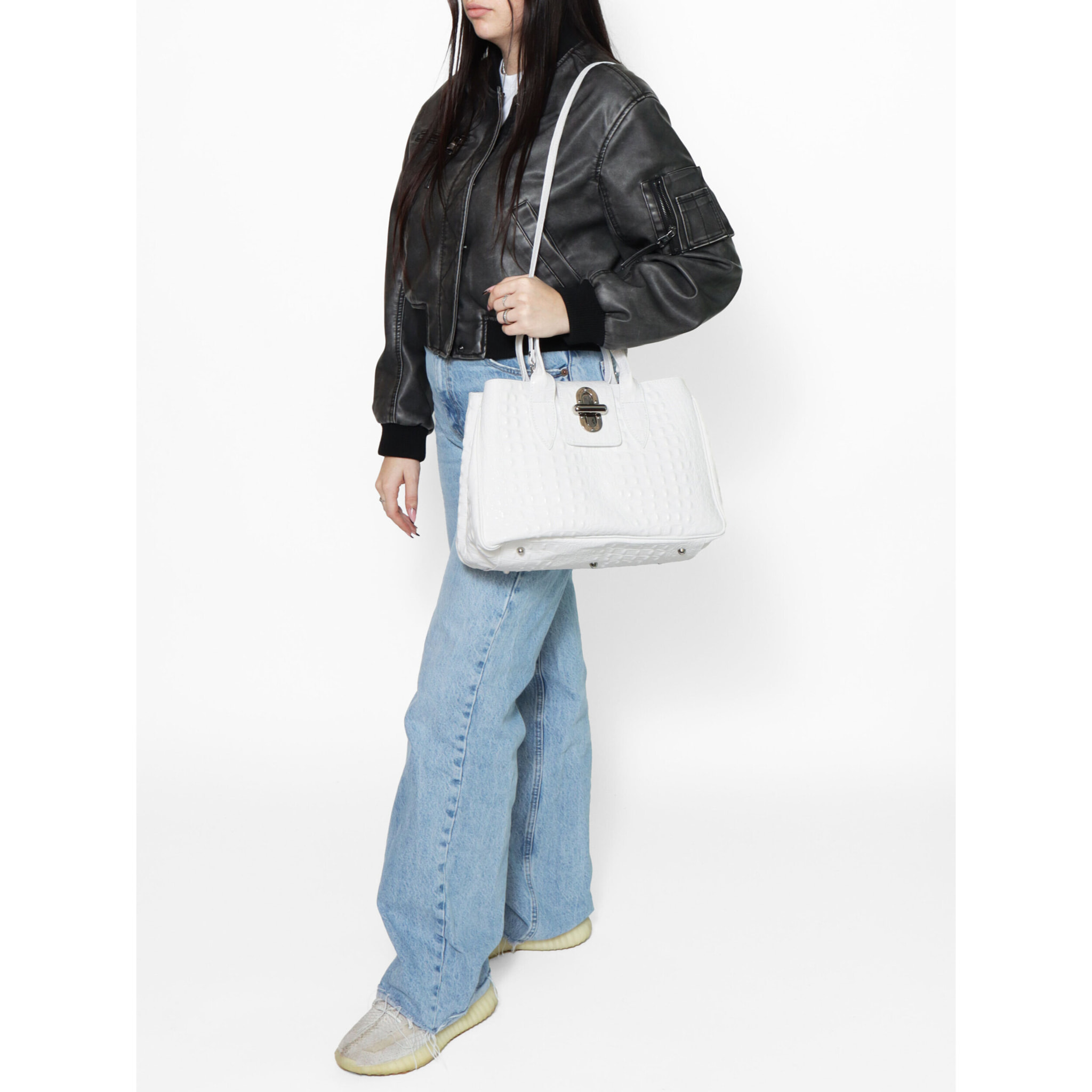 Borsa a mano da donna In Vera pelle Made in Italy 35x23x13 cm