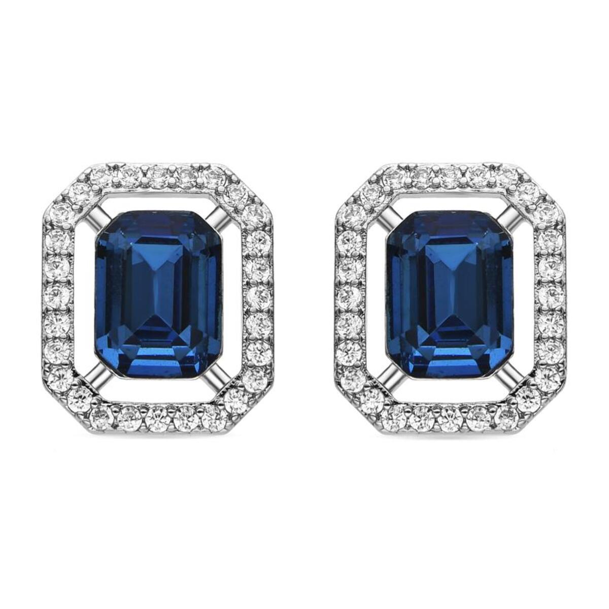 Pendientes con Circonita Topacio Azul acabado plata