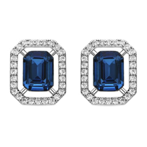 Pendientes con Circonita Topacio Azul acabado plata