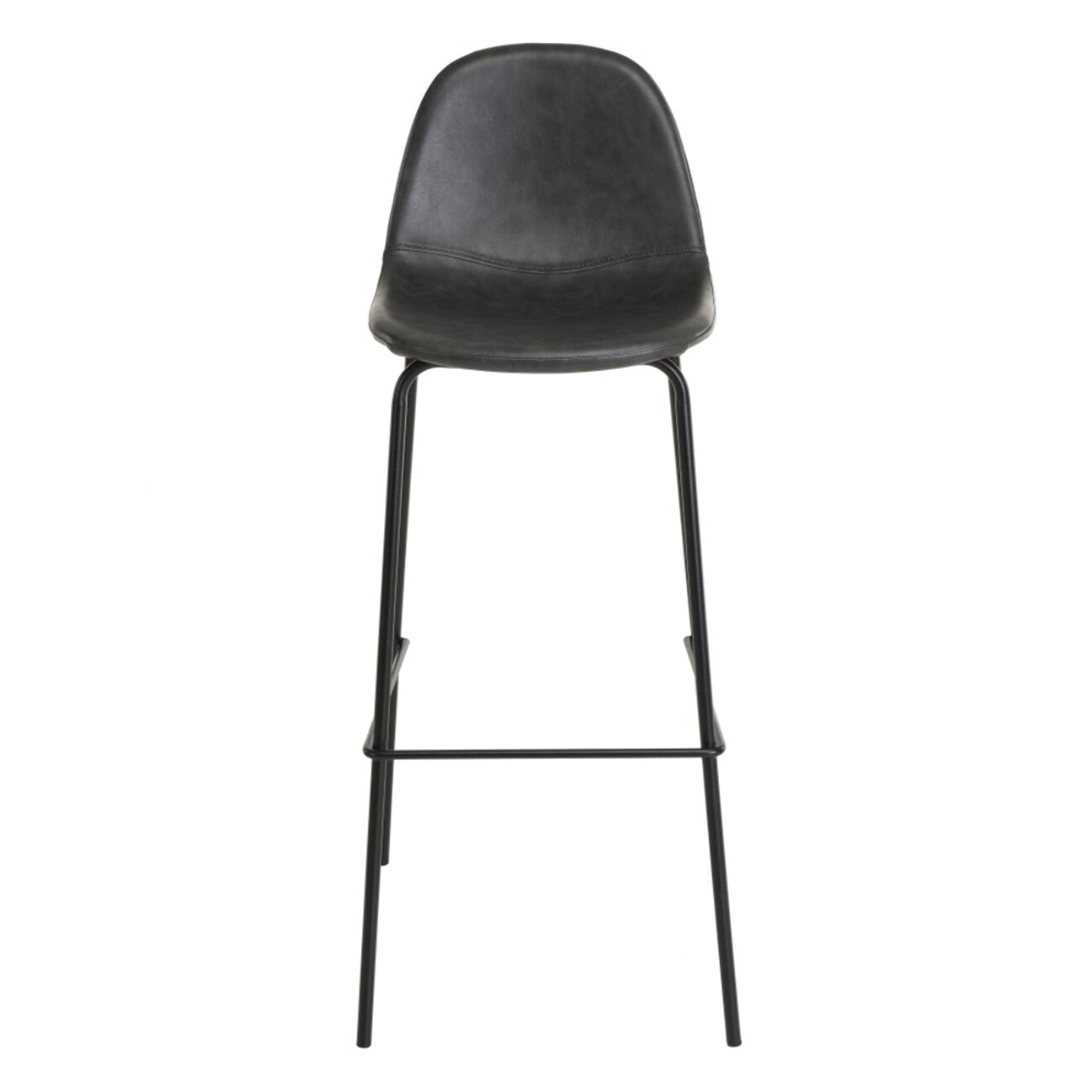 TOM - Lot de 2 tabourets de bar John noir hauteur d'assise 80cm