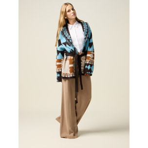 Oltre - Pantalones palazzo de tencel - Beige