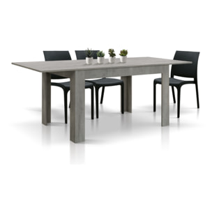 Tavolo LIPARI in legno finitura grigio cemento, allungabile 120×80 cm – 170×80 cm