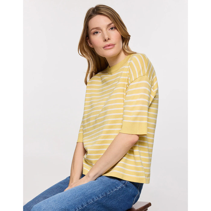 Camiseta de Punto a Rayas Amarilla - Gratera