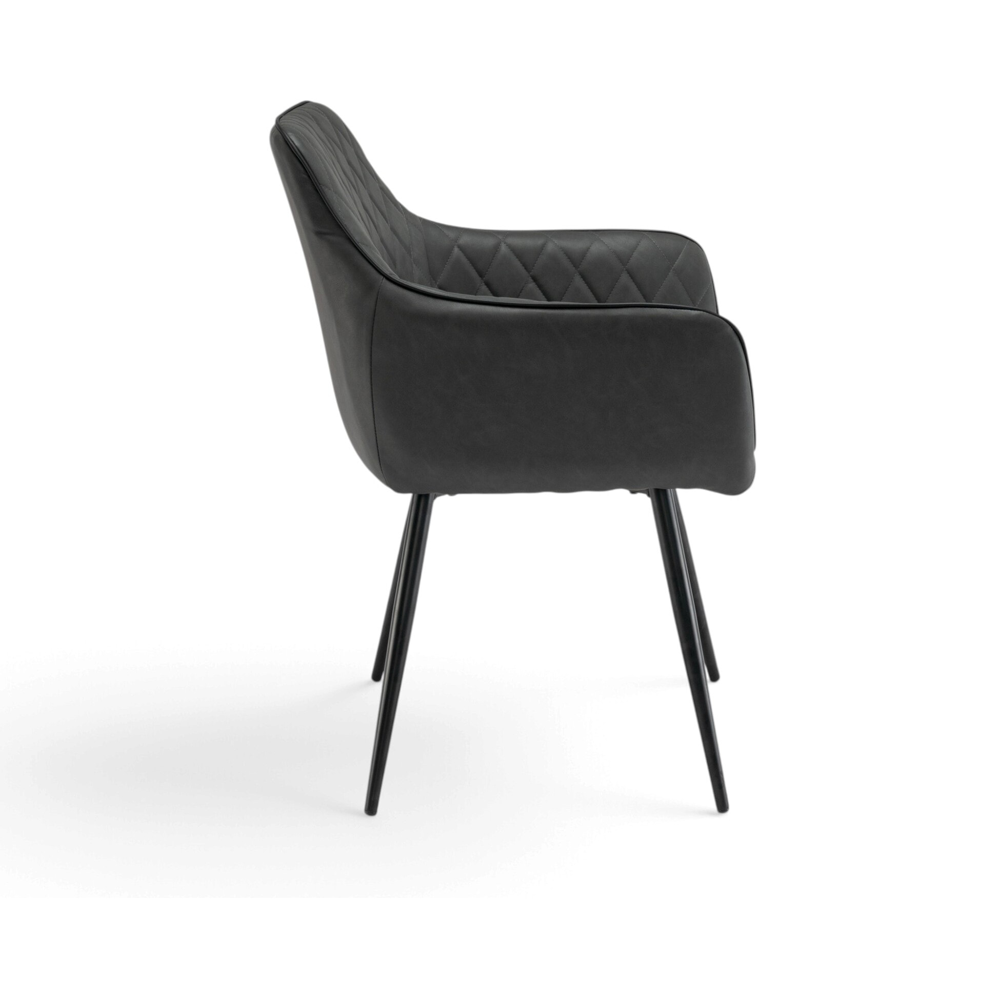 Set di 2 poltroncine LEON in similpelle antracite e gambe nere