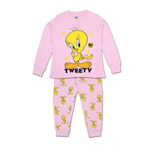 Pigiama Lungo Titti Looney Tunes Rosa Autunno Inverno Lei Looney Rosa