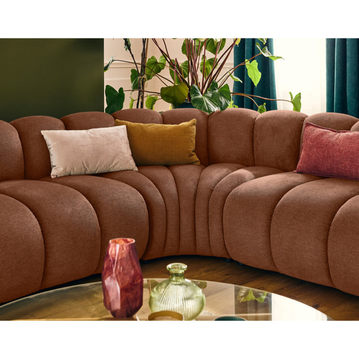 Debbie - module d'angle réversible en tissu texturé - Terracotta