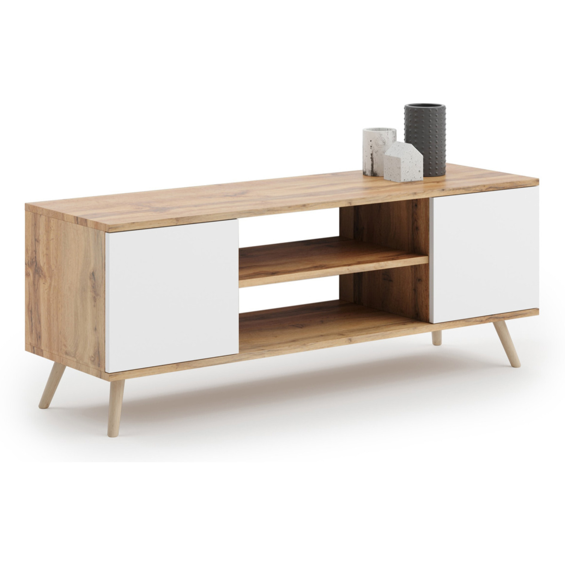 Mobile porta TV Focus in rovere Gold Craft e bianco