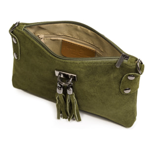 Savina Bolso bandolera Mujer.Piel auténtica Gamuza