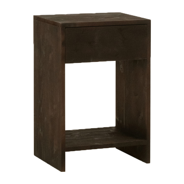 Table de chevet en bois massif avec un tiroir en blanc 60x40cm Hauteur: 60 Longueur: 40 Largeur: 29.5