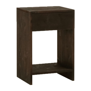Table de chevet en bois massif avec un tiroir en blanc 60x40cm Hauteur: 60 Longueur: 40 Largeur: 29.5