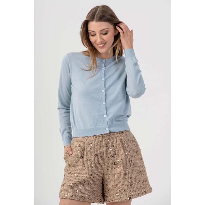 Kocca - Maglia cardigan con bottoni in nuance Donna