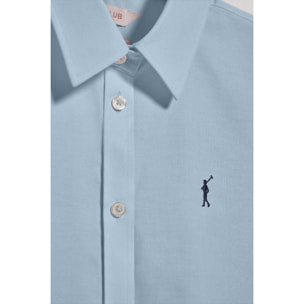 Camisa Oxford Regular fit azul celeste con logo Rigby Go