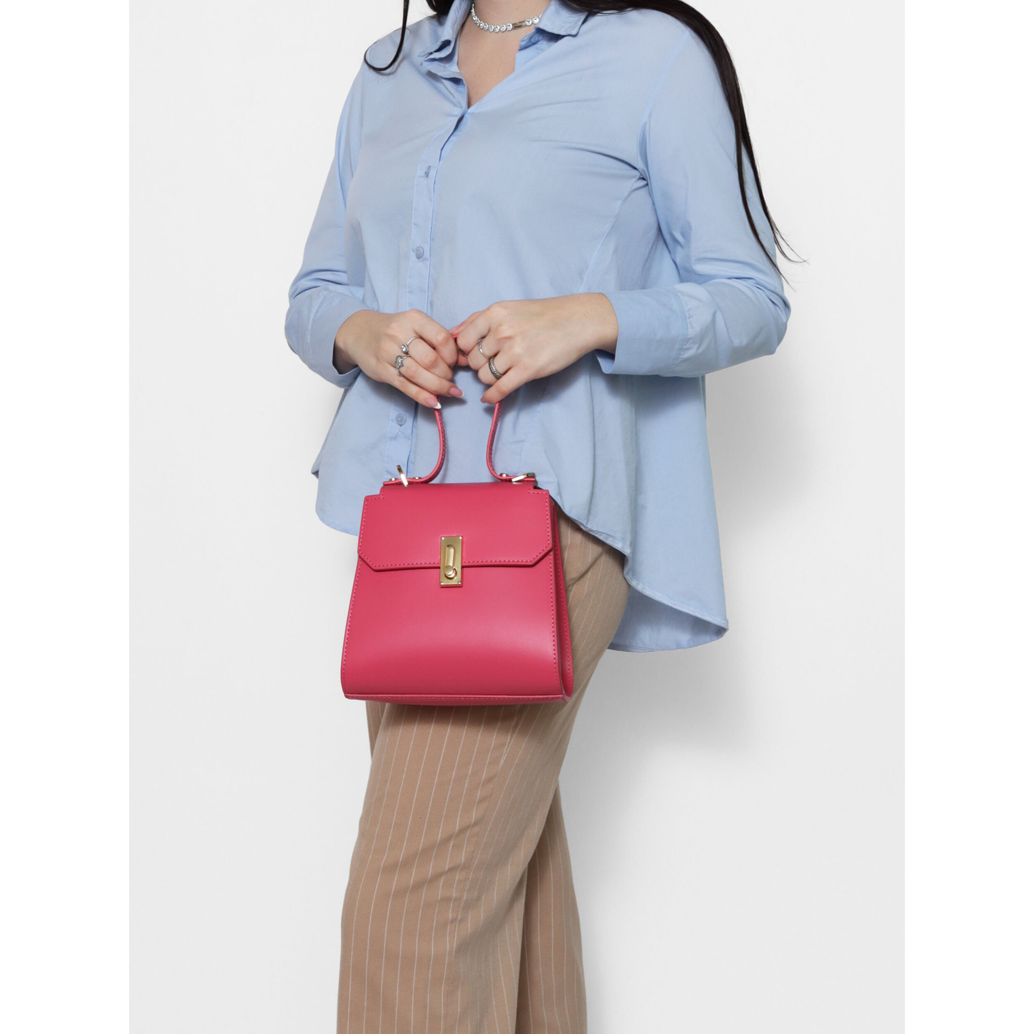 Borsa a mano da donna In Vera pelle Made in Italy 20x18x10 cm