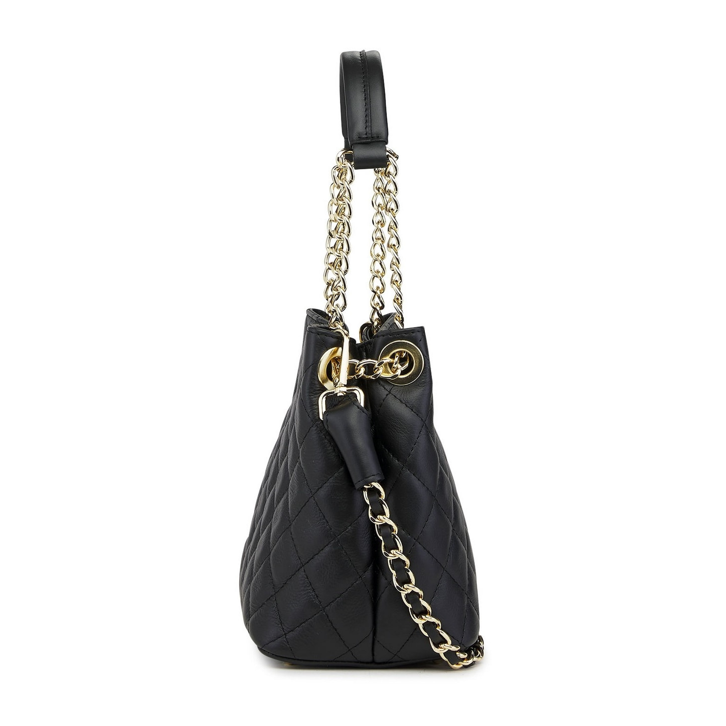 Borse Donna colore Nero-in pelle Made in Italy 21x24x14cm