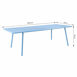 Table de jardin 10-12 places 234cm bleue EVORA