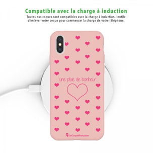 Coque iPhone X/Xs Silicone Liquide Douce rose pâle Pluie de Bonheur Rose La Coque Francaise.