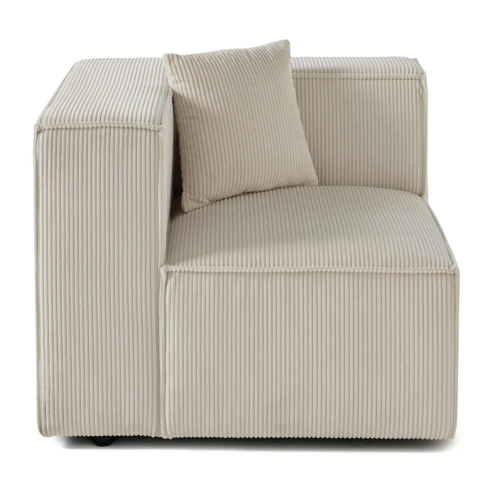 Arty - module d'assise gauche - en velours côtelé - Beige