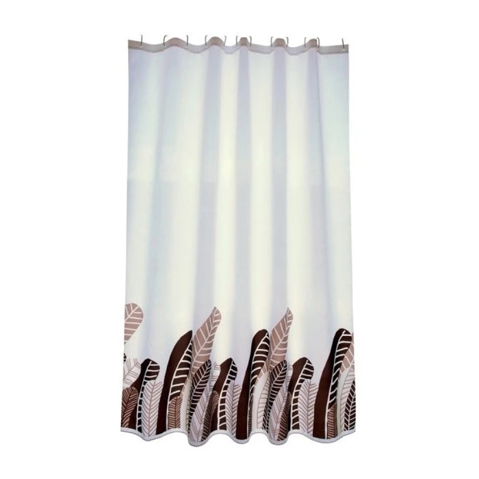 Rideau de douche Polyester PLUMAS VINTAGE 180x200cm QUALITE PREMIUM - Anneaux inclus MSV