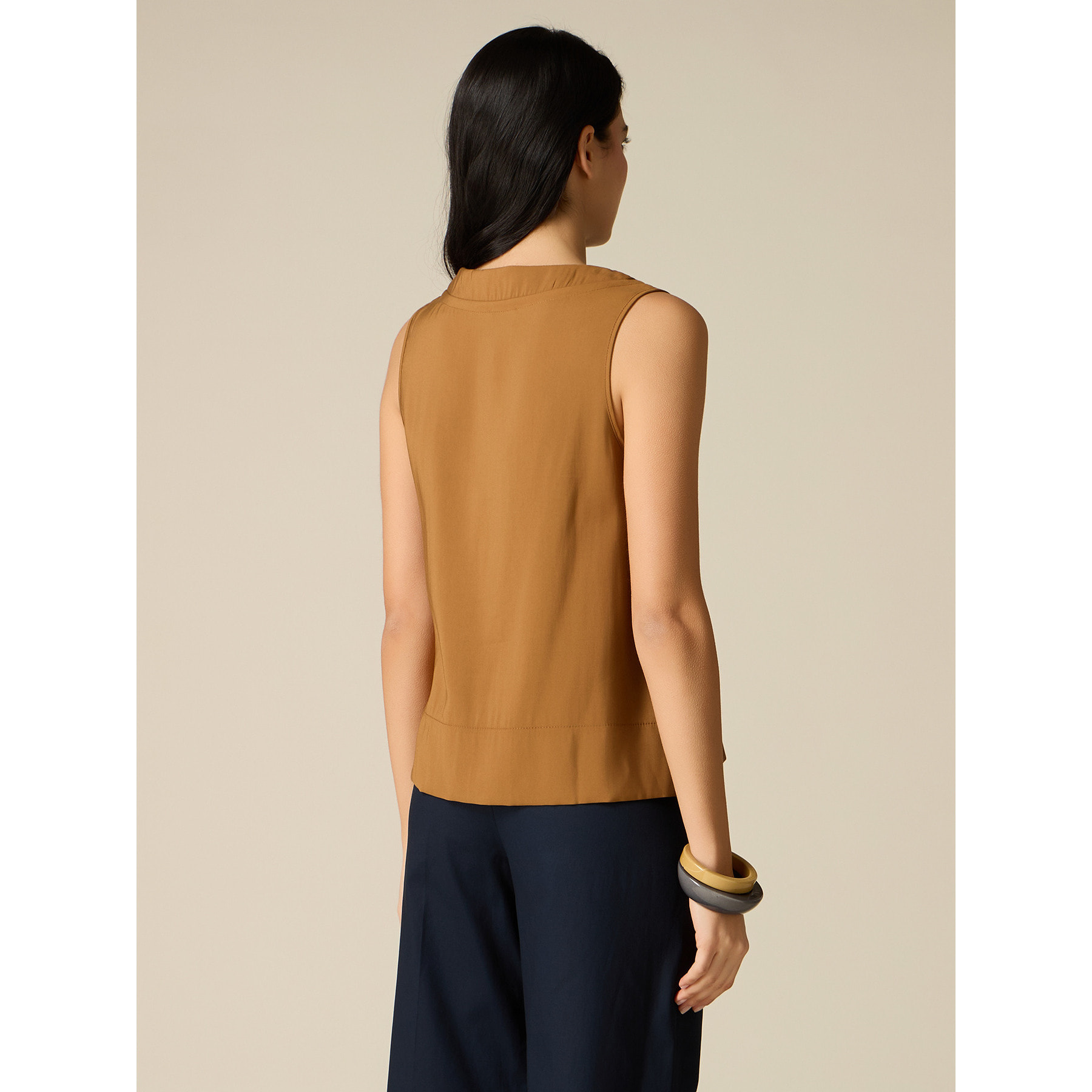 Oltre - Top misto viscosa - Marrone