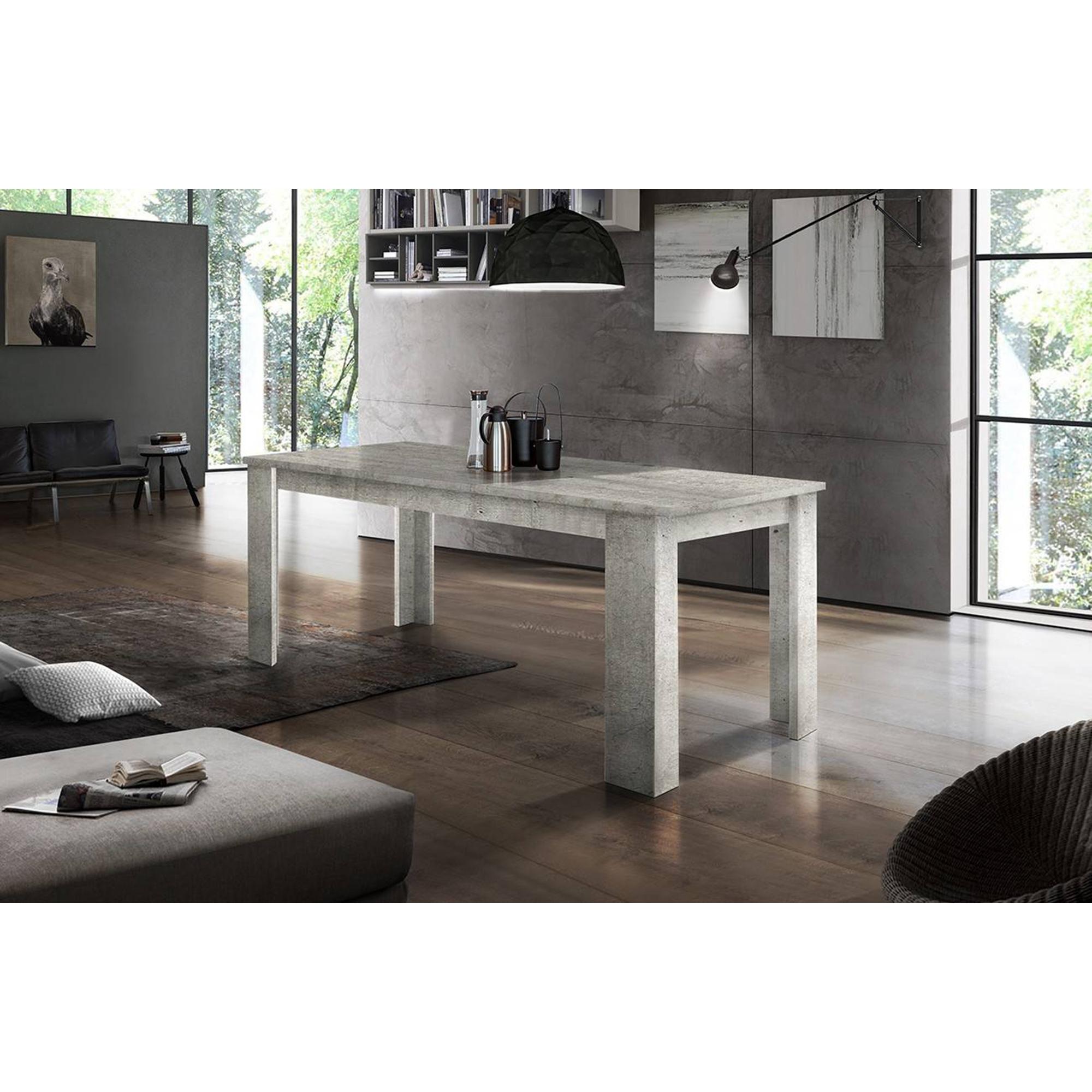 Tavolo per sala da pranzo estensibile, Made in Italy, Tavolo moderno con allunghe, Consolle allungabile, cm 160/210x90h75, colore Cemento