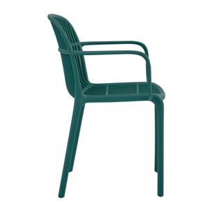 Set da 4 sedie da giardino in polipropilene con braccioli verde – Sintra